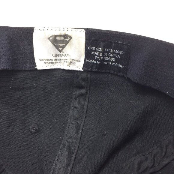 Superman Mens Black Fitted Baseball Cap With Embroidered Logo - Picture 3 of 7